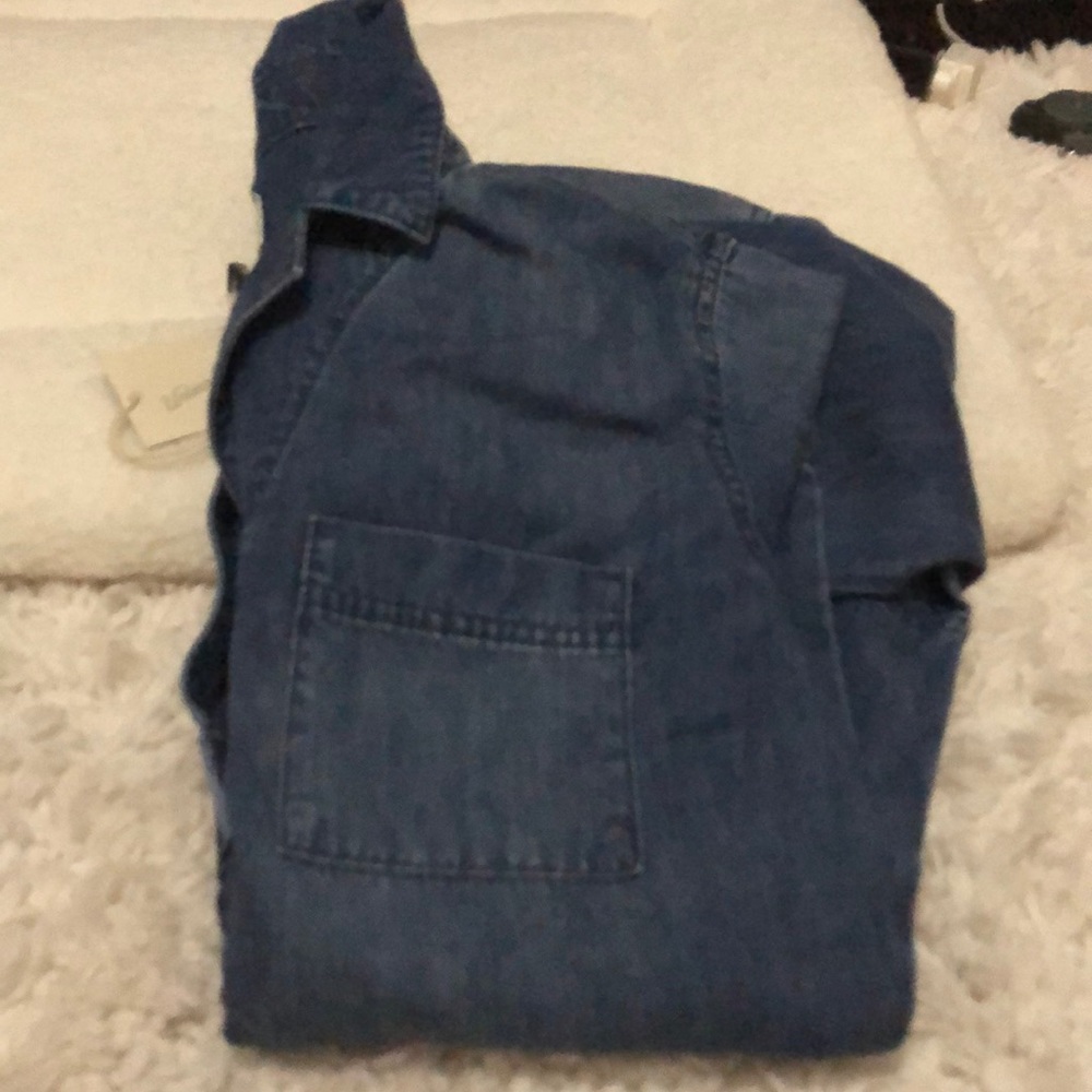 Universal Thread Denim Button-Front Jumpsuit With… - image 7